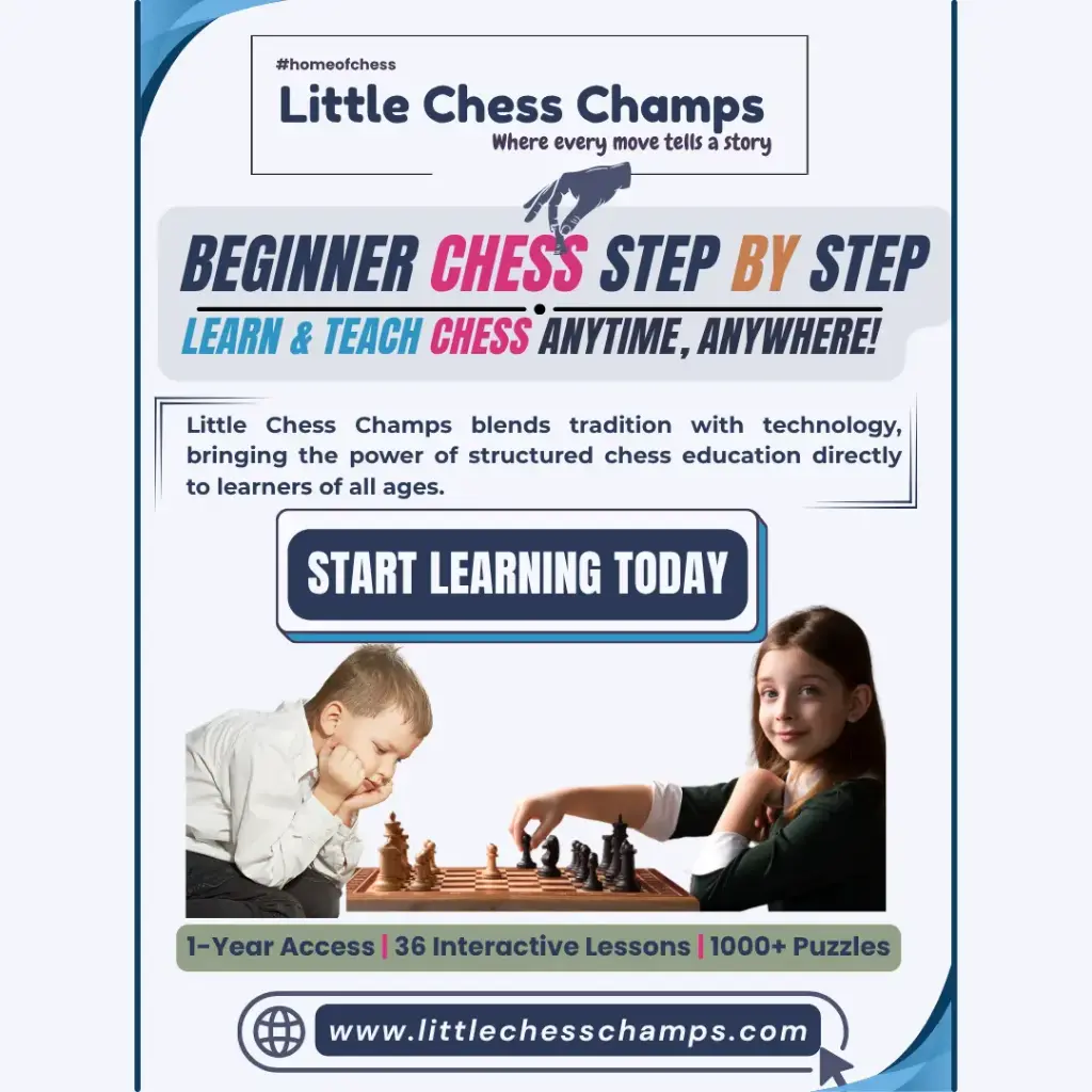 Beginner Chess Step by Step – Learn & Teach | Anytime | Anywhere! Just ₹999/Year!